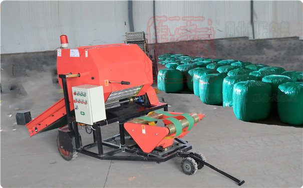 玉米秸稈青貯打捆包膜一體機